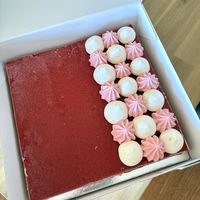 Strawberry and Lemon Opera cake   at GingerSnap Patisserie in West Melbourne