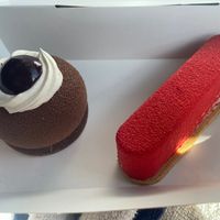 Black Forest and raspberry white chocolate   at GingerSnap Patisserie in West Melbourne