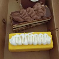 Passionfruit opera, coffee opera and Black Forest cake. All amazing.   at GingerSnap Patisserie in West Melbourne