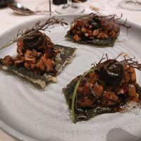 Entree shitake on tempura nori at Yarra Valley Restaurant 1309 - Balgownie Estate in Yarra Glen