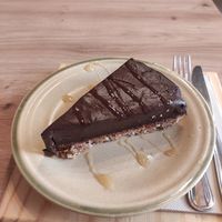 Chocolate tart at Rir Sol Bio in Alcobaca