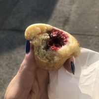 Raspberry mini muffin!  at Homeslice Cafe & Bakery in Vancouver
