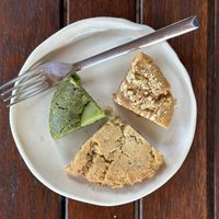 Peanut butter and vanilla cookie (both vegan)  at Mono Café in Sitges