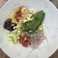 Mediterranean salad with very good hummus  at Pico Bistro Tamarindo in Tamarindo