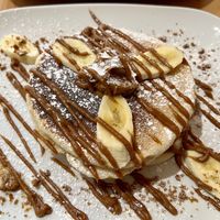 Banana and biscoff vegan pancakes   at Wild Wee Pancakes in Inverness