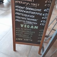 Vegan opties op de menu at Cultuur Bar-Bar in Wemmel
