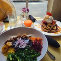 Left Island Bowl, Right Bread and Chocolate at Bread and Chocolate Vegan Bistro in George Town