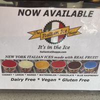 Italian ice available   at Prime Pizza in El Segundo