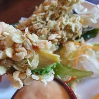 Gebratene Avocado - unsere Lieblingsvorspeise at Vegan Dimo in Berlin