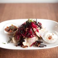 Gluten Free Yam & Eggplant Perogies at Graze in Vancouver