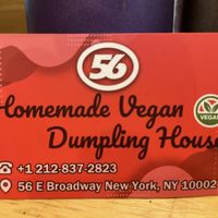 Business card   at Homemade Vegan Dumpling House  in New York City