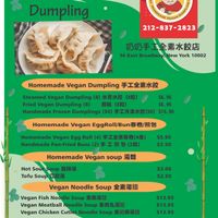Our New Menu at Homemade Vegan Dumpling House  in New York City