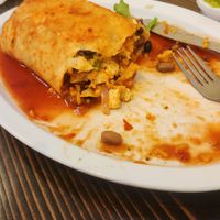 Tofu burrito wet with sauce at Fidelina's Taqueria in Ellensburg