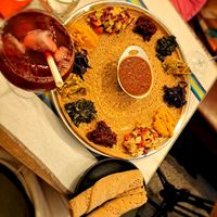 2 individual mixed veggie plates combined at Adulis in Paris