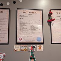 Menu at October Cafe in Chicago