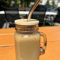Iced latte   at October Cafe in Chicago