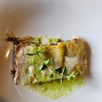 Moussaka agli asparagi con patate e ragù di lenticchie at Alchimia Vegetale in Pontassieve