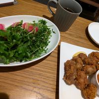 The salad with the Japanese dressing is my favourite. The soy karage is okay, a little doughy at Vegan and Gluten Free Osaka. - The Second Room Cafe in Osaka