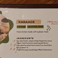 Menu at Vegan and Gluten Free Osaka. - The Second Room Cafe in Osaka