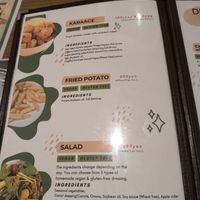 Menu at Vegan and Gluten Free Osaka. - The Second Room Cafe in Osaka