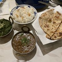 Daal, sag curry, roti  at Ganesha Ghar in Kobe