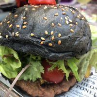 Black bun vegan burger   at Basilico Gemüse Kebap & Pizza Napoletana in Giessen