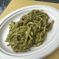 Trofie mit Pesto (nicht vegan)  at Chiosco del Sole Volastra in Riomaggiore