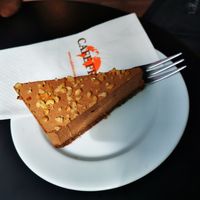 Vegan gianduia cake at Cafe Frei in Budapest