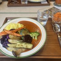 Vegan carrot curry with local seasonable vegetables    at sonongroad in Jeju