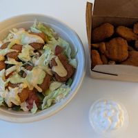 Crispy Chick'n Bowl and Nuggets at Vegholic in Toronto
