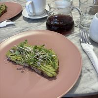 Avo toast and geisha pourover   at Cafe Unido in Panama City