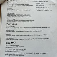 Menú chapata Veggie  at Hijos del Maíz - Antojería in Mexico City