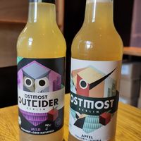 Really good cider (left) at Daily Dumpling in Berlin