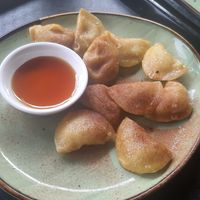 sweet dumplings with banana filling and maple syrup dip at Daily Dumpling in Berlin
