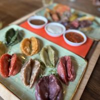 "ALL IN “- 36 dumplings and 3 dips sauces   at Momos - Organic Veggie Dumplings in Berlin