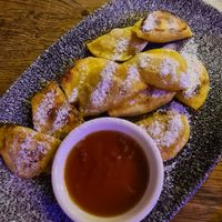 Banana dessert dumplings at Momos - Organic Veggie Dumplings in Berlin