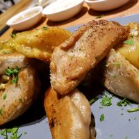 close up on the food  at Momos - Organic Veggie Dumplings in Berlin