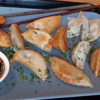 Mushroom potato and potato-cabage-carrot dumplings at Momos - Organic Veggie Dumplings in Berlin