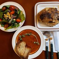 Soup and salad set at Ashville Bakery Cafe - 애쉬빌 베이커리 카페 in Seoul
