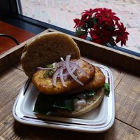 Hash brown sanga at Ashville Bakery Cafe - 애쉬빌 베이커리 카페 in Seoul