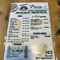Pizza Art Menu  at Pizza Art in Sombor