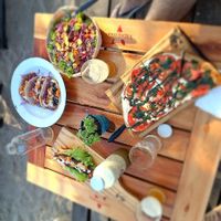 Caprese Vegan, tacos vegan, ensalada, pancho y unos smothies riquísimos. at Raíces Verdes in Mar Del Plata
