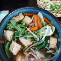 vegan pho and tofu with egg sauce at Pho 179 in Sunderland