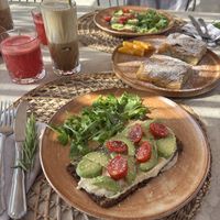 Avocado toast and bougatsa   at Ethos Vegan Retreat in Santorini