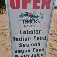 Exactly as the sign says at Terick's Sea Garden Restaurant & Bar in Induruwa