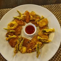 This is the Crispy Vegetables Flowers, which was delicious 😋  at Terick's Sea Garden Restaurant & Bar in Induruwa