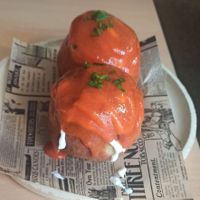 Bombas de la Barceloneta at La Galla Tasca Vegana in Barcelona