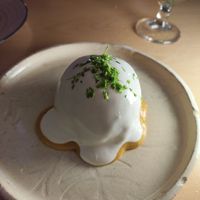 Bomba de la barceloneta at La Galla Tasca Vegana in Barcelona