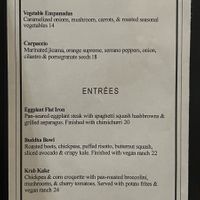 Vegan Menu  at Maestro Bistro & Dinner Club in Greenville