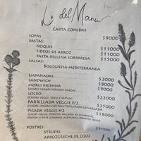 Menu  at Lo del Manu in El Chalten
